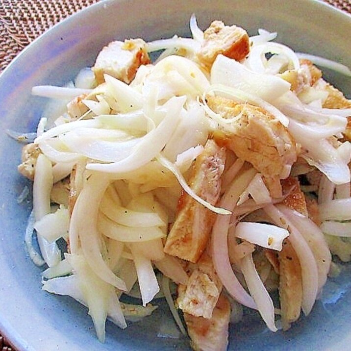 節約おかず♪鶏むね肉と新玉ねぎのナムル風